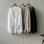 Women High Street Casual Lacing Button Cardigan Elegant All-match Top nowadaysfashion