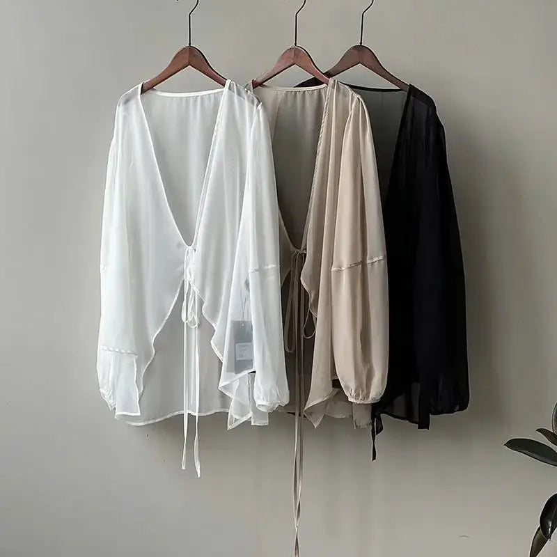 Women High Street Casual Lacing Button Cardigan Elegant All-match Top - Blade & Thread