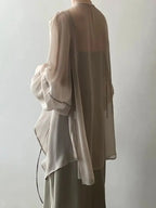 Women High Street Casual Lacing Button Cardigan Elegant All-match Top nowadaysfashion
