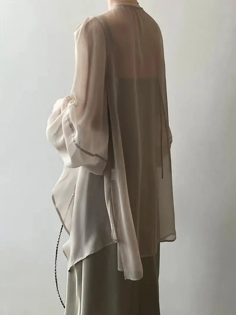 Women High Street Casual Lacing Button Cardigan Elegant All-match Top - Blade & Thread