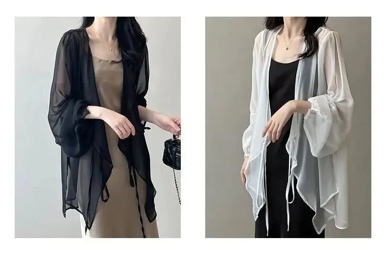 Women High Street Casual Lacing Button Cardigan Elegant All-match Top - Blade & Thread