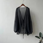 Women High Street Casual Lacing Button Cardigan Elegant All-match Top nowadaysfashion
