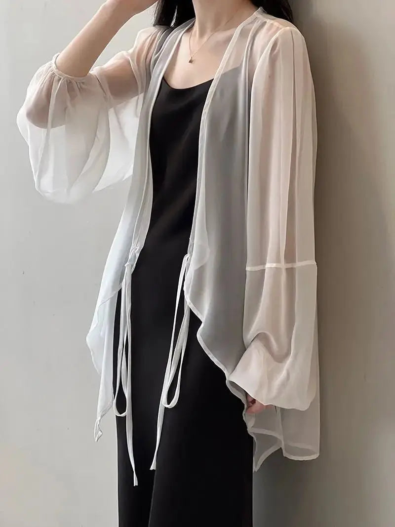 Women High Street Casual Lacing Button Cardigan Elegant All-match Top nowadaysfashion