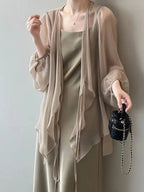 Women High Street Casual Lacing Button Cardigan Elegant All-match Top nowadaysfashion