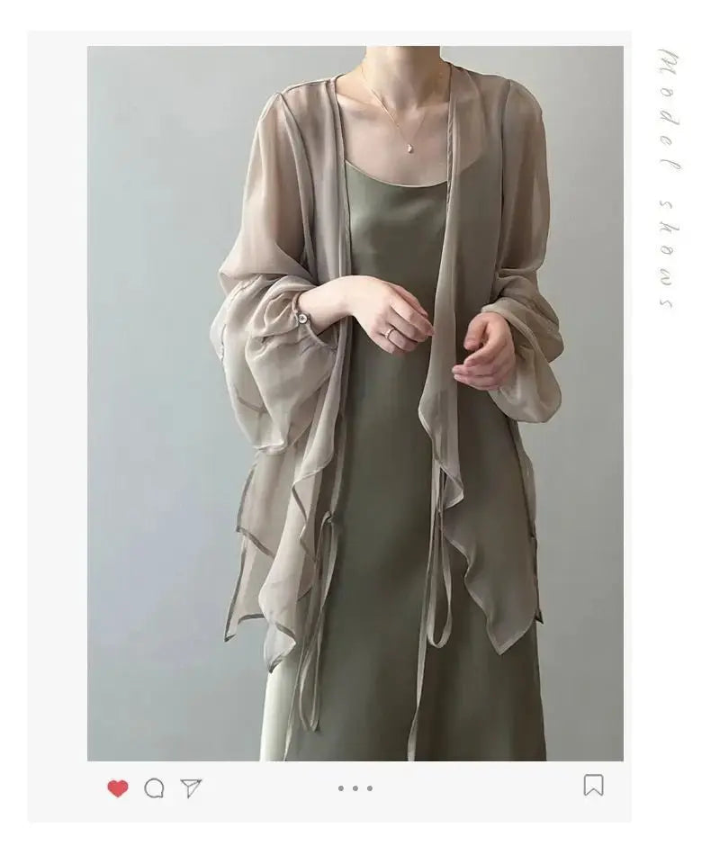 Women High Street Casual Lacing Button Cardigan Elegant All-match Top - Blade & Thread