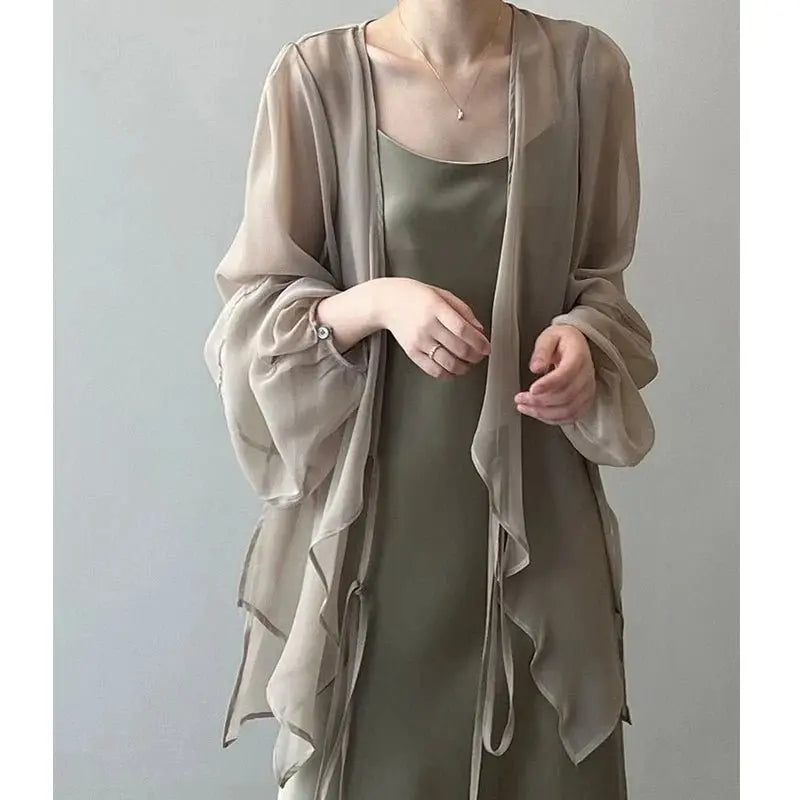 Women High Street Casual Lacing Button Cardigan Elegant All-match Top - Blade & Thread