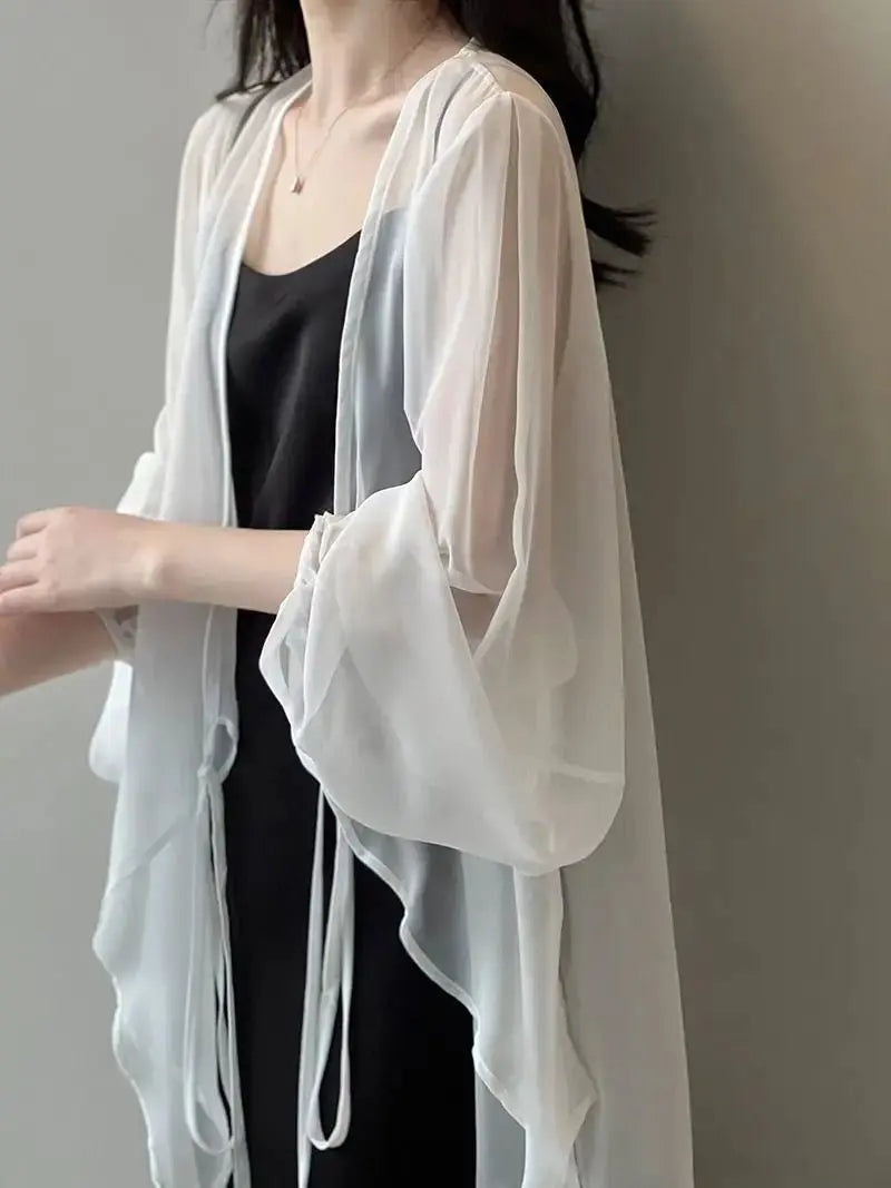 Women High Street Casual Lacing Button Cardigan Elegant All-match Top - Blade & Thread