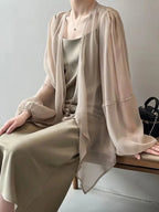 Women High Street Casual Lacing Button Cardigan Elegant All-match Top nowadaysfashion