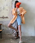 Women High Waist Riped Button Up Female Denim Shorts Jeans nowadaysfashion