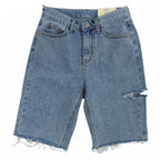 Women High Waist Riped Button Up Female Denim Shorts Jeans nowadaysfashion