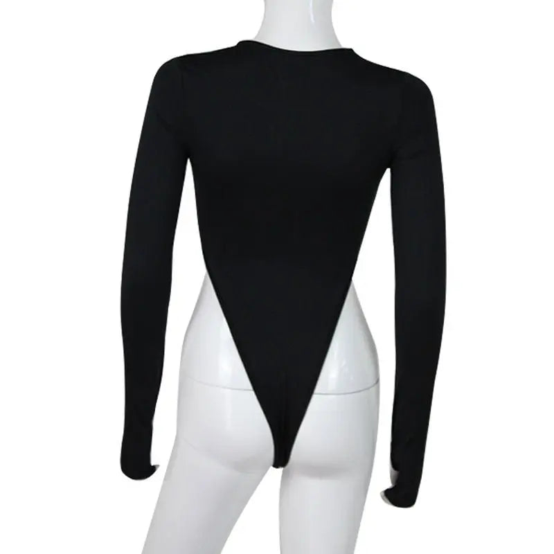 Women Jumpsuits Fashion Solid Zipper Long Sleeve Sheath Skinny Rompers - Blade & Thread