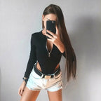 Women Jumpsuits Fashion Solid Zipper Long Sleeve Sheath Skinny Rompers nowadaysfashion