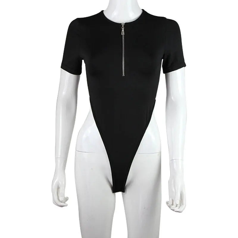 Women Jumpsuits Fashion Solid Zipper Long Sleeve Sheath Skinny Rompers - Blade & Thread