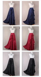 Women Pants Causal Ruffle Drawstring TrouserHigh Waist  Loose Dancing Outfits Palazzo Skirt nowadaysfashion