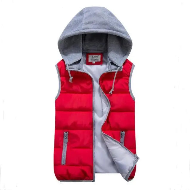 Women Plus Size Removable Hooded Thick Waistcoats Female Winter Warm Outerwear Vest - Blade & Thread