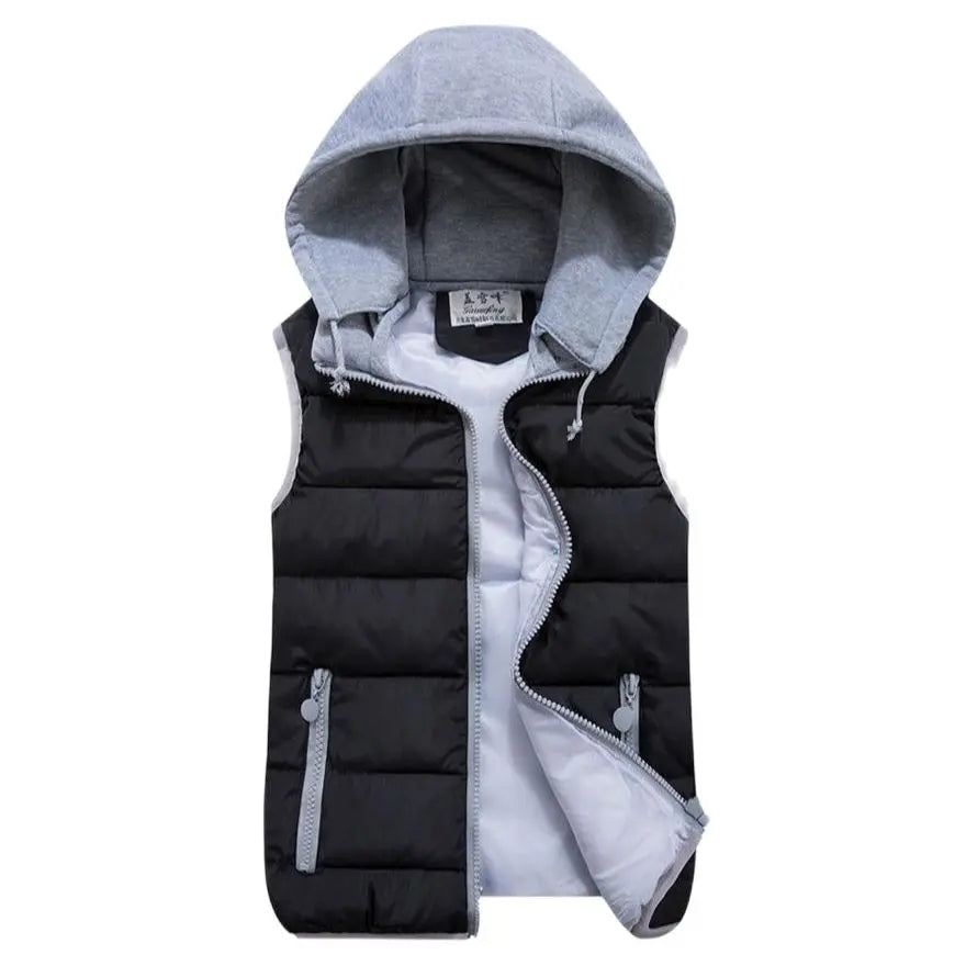 Women Plus Size Removable Hooded Thick Waistcoats Female Winter Warm Outerwear Vest - Blade & Thread
