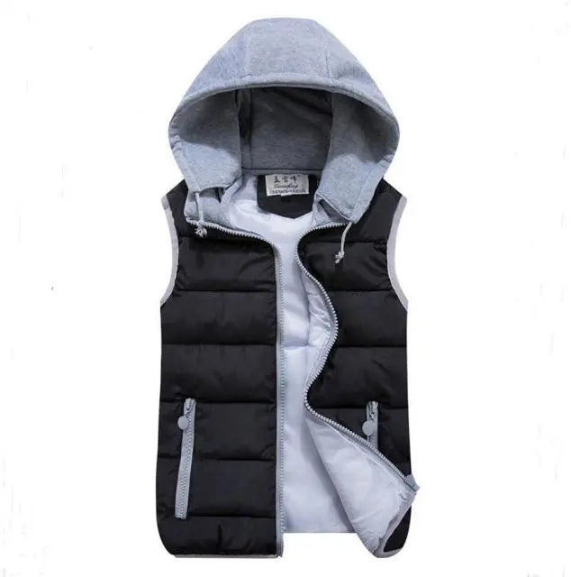 Women Plus Size Removable Hooded Thick Waistcoats Female Winter Warm Outerwear Vest - Blade & Thread