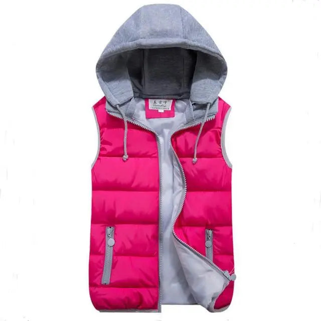 Women Plus Size Removable Hooded Thick Waistcoats Female Winter Warm Outerwear Vest - Blade & Thread