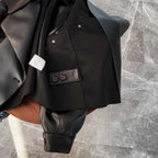 Women Pu Motorcycle Biker Faux Leather Jacket Turndown Collar Loose Punk Outerwear nowadaysfashion