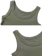 Women Ribbed Tank Top Solid Sleeveless Round Neck Top nowadaysfashion