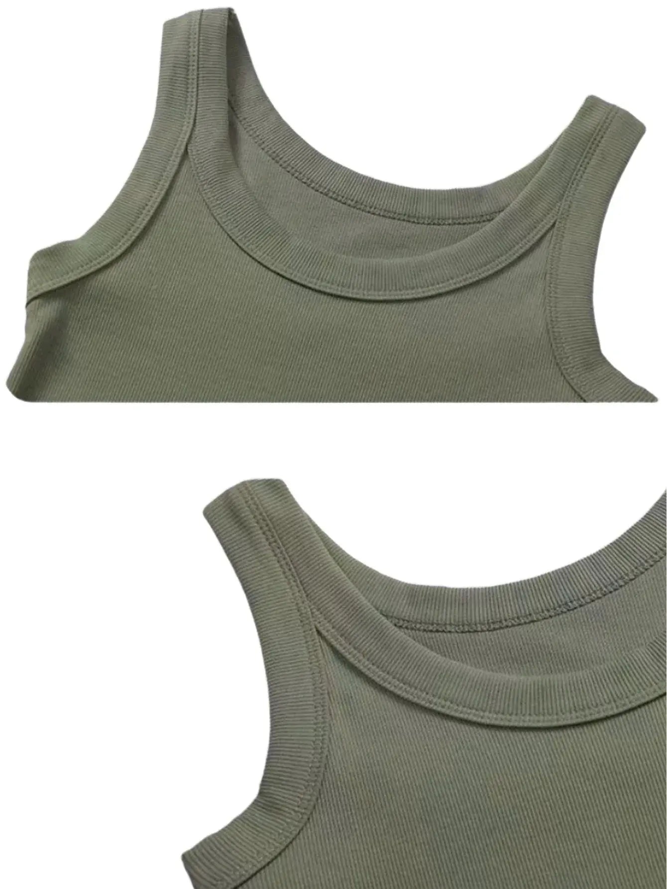 Women Ribbed Tank Top Solid Sleeveless Round Neck Top - Blade & Thread