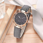 Women Romantic Wrist Watch bracelet Leather Rhinestone Ladies Clock nowadaysfashion