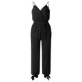 Women Sleeveless Loose Baggy Trousers Solid Romper Jumpsuit Cotton Print Broadcloth nowadaysfashion