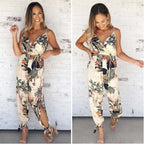 Women Sleeveless Loose Baggy Trousers Solid Romper Jumpsuit Cotton Print Broadcloth nowadaysfashion