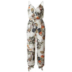 Women Sleeveless Loose Baggy Trousers Solid Romper Jumpsuit Cotton Print Broadcloth nowadaysfashion