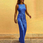 Women Sleeveless Sequin Glitter Shiny Jumpsuit Trousers Sexy Slim Fit Backless Romper nowadaysfashion
