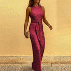 Women Sleeveless Sequin Glitter Shiny Jumpsuit Trousers Sexy Slim Fit Backless Romper nowadaysfashion