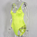 Women Sleeveless V Neck Sexy Bodycon Bodysuit Stretch Leotard Summer Jumpsuit nowadaysfashion