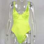 Women Sleeveless V Neck Sexy Bodycon Bodysuit Stretch Leotard Summer Jumpsuit nowadaysfashion