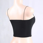 Women Spaghetti Strap Crop Top Sexy Bodycon Sleeveless Cami Tube Top nowadaysfashion
