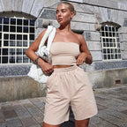 Women Spaghetti Strap Crop Top Sexy Bodycon Sleeveless Cami Tube Top nowadaysfashion