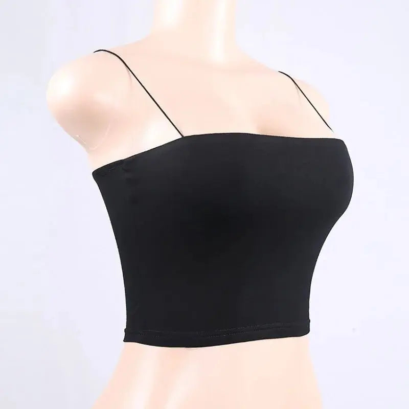 Women Spaghetti Strap Crop Top Sexy Bodycon Sleeveless Cami Tube Top nowadaysfashion