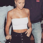 Women Spaghetti Strap Crop Top Sexy Bodycon Sleeveless Cami Tube Top nowadaysfashion