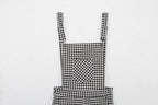Women Straps Jumpsuits Ladies Summer Plaids Checked Playsuits Backless Outfits White&Black nowadaysfashion