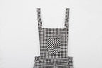 Women Straps Jumpsuits Ladies Summer Plaids Checked Playsuits Backless Outfits White&Black nowadaysfashion