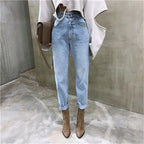 Women Streetwear Loose Female Denim Jeans Buttons Zipper Ladies trouser nowadaysfashion