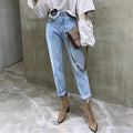 Women Streetwear Loose Female Denim Jeans Buttons Zipper Ladies trouser nowadaysfashion