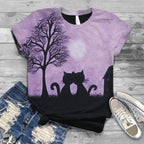 Women Summer Short Sleeve Digital 3D Cat Printed O-Neck Tops T Shirt Femme T-Shirts nowadaysfashion