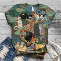 Women Summer Short Sleeve Digital 3D Cat Printed O-Neck Tops T Shirt Femme T-Shirts nowadaysfashion