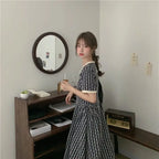 Women Summer V Neck Jacquard Floral Long Dress High Waist Short Sleeve Exquisite Midi Dresses nowadaysfashion