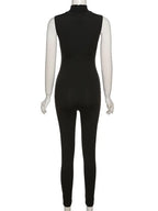 Women Tracksuit Slim Elastic High Print Figure Zipper Jumpsuit Y2K Sports nowadaysfashion