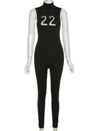 Women Tracksuit Slim Elastic High Print Figure Zipper Jumpsuit Y2K Sports nowadaysfashion