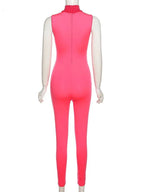 Women Tracksuit Slim Elastic High Print Figure Zipper Jumpsuit Y2K Sports nowadaysfashion