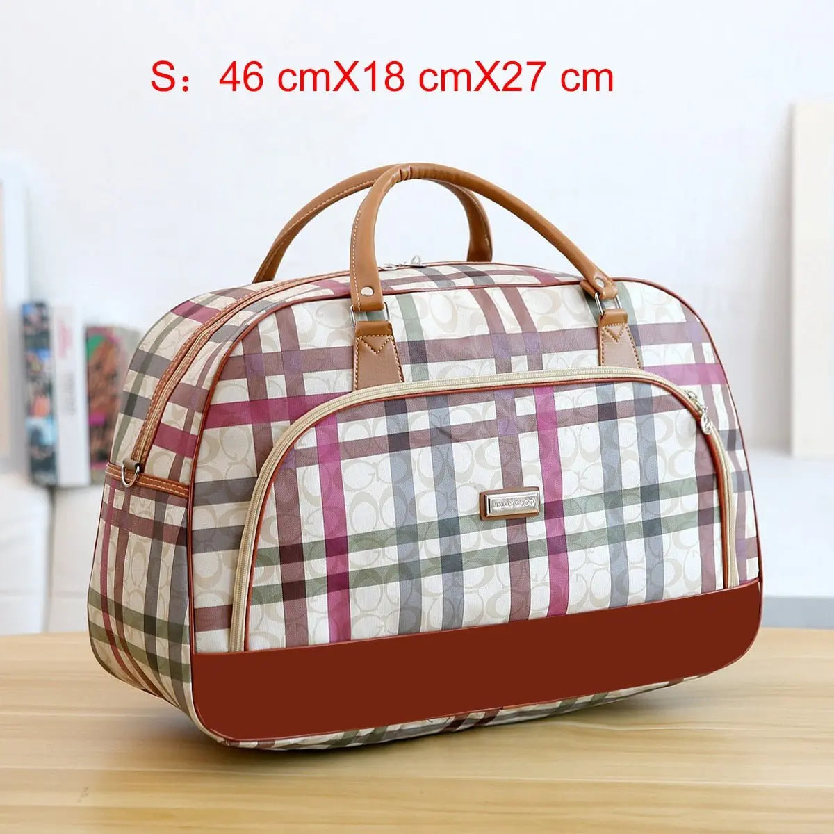 Women Travel Bags PU Leather Large Capacity Waterproof Print Luggage Duffle Bag - Blade & Thread