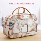 Women Travel Bags PU Leather Large Capacity Waterproof Print Luggage Duffle Bag nowadaysfashion