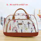 Women Travel Bags PU Leather Large Capacity Waterproof Print Luggage Duffle Bag nowadaysfashion